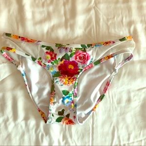 La Vie en rose floral and mesh bikini bottoms